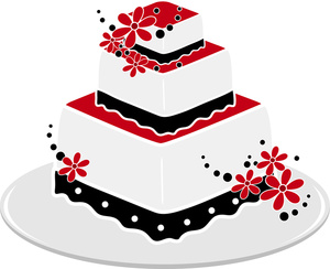 300x244 Black And White Wedding Cake Clip Art Free
