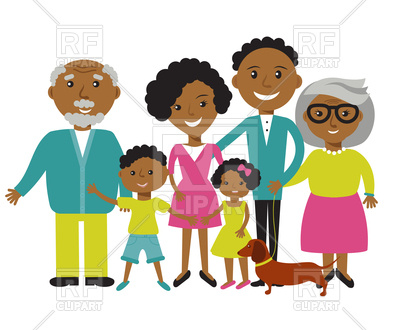 400x330 Happy African American Family Vector Image Vector Artwork