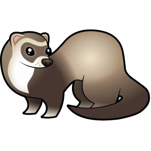 512x512 Black Footed Ferret Dog Cartoon Clip Art