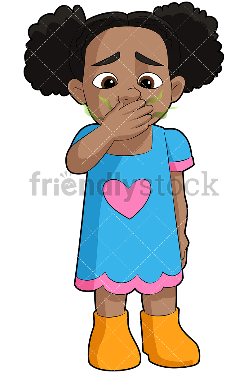 800x1200 Black Girl With Bad Breath Vector Cartoon Clipart