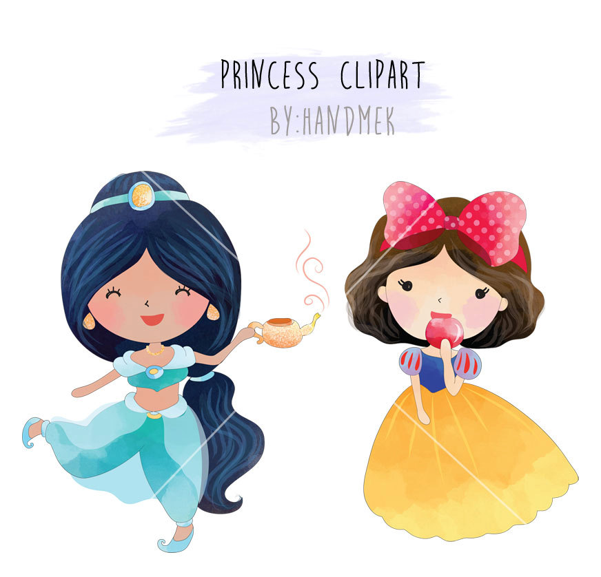 872x838 Cute Princess Clipart Set 1 Instant Download Png File