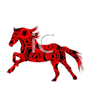 300x300 Clipart Image A Red And Black Horse