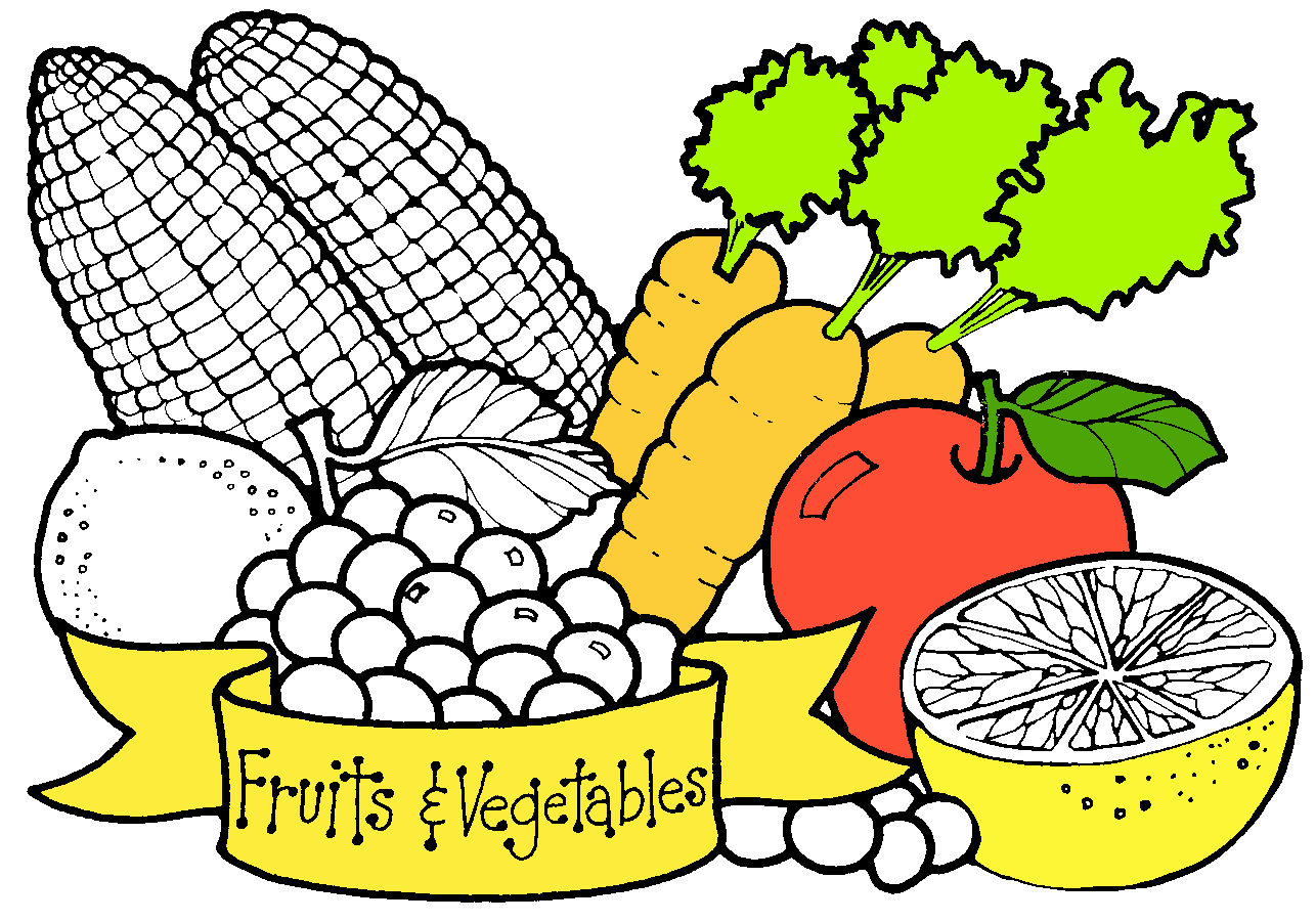 1286x901 Fruits Amp Vegetables Clipart Black And White