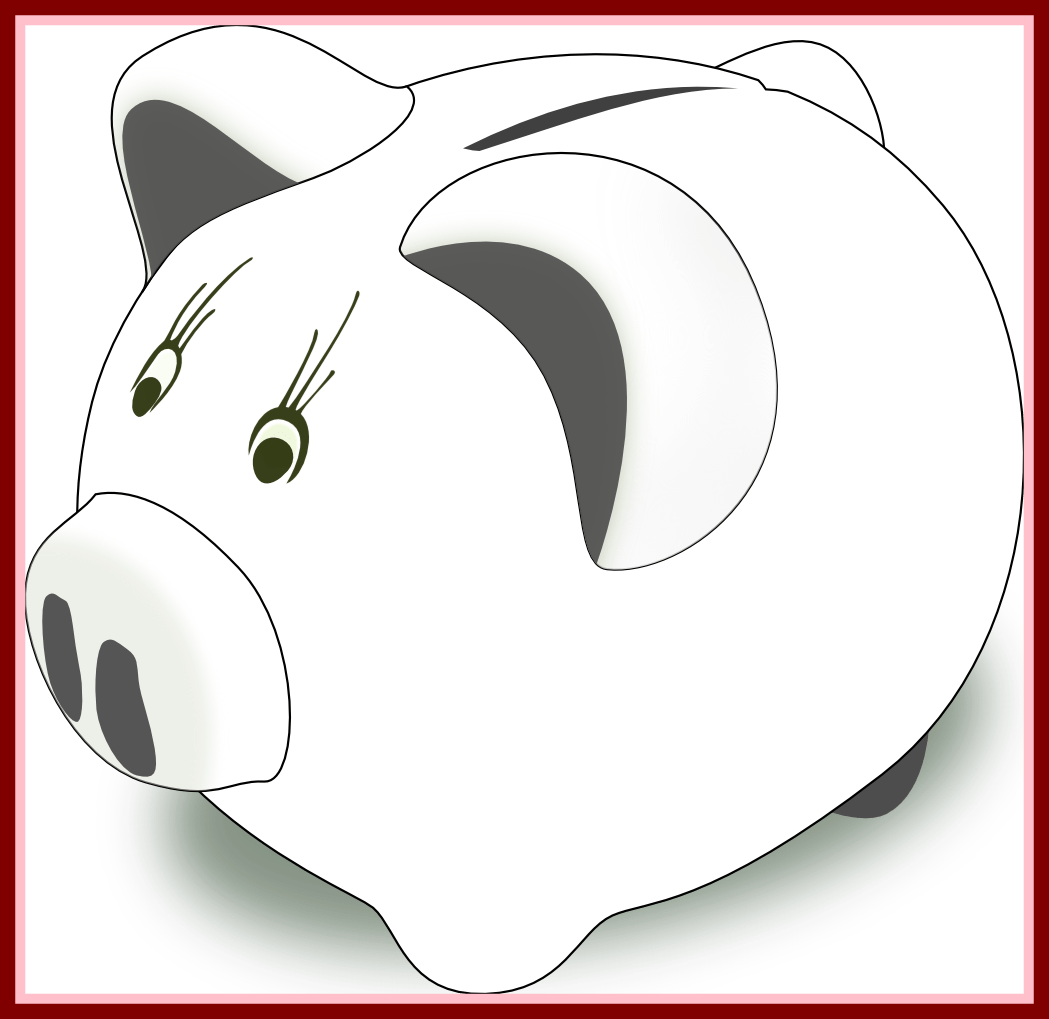 1049x1019 Astonishing Piggy Bank Clip Art Black And White Clipart