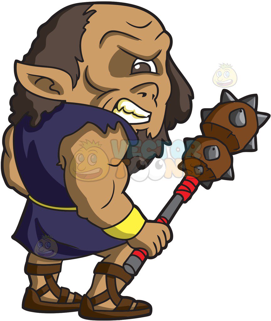 864x1024 A Furious And Gritty Cyclops Cartoon Clipart Vector Toons