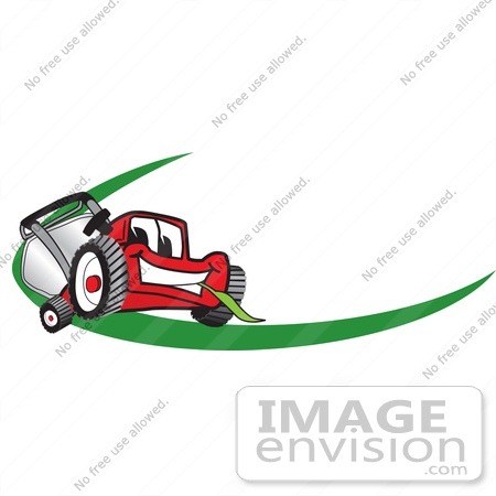 450x450 Clip Art Graphic Of A Red Lawn Mower Mascot Character Facing