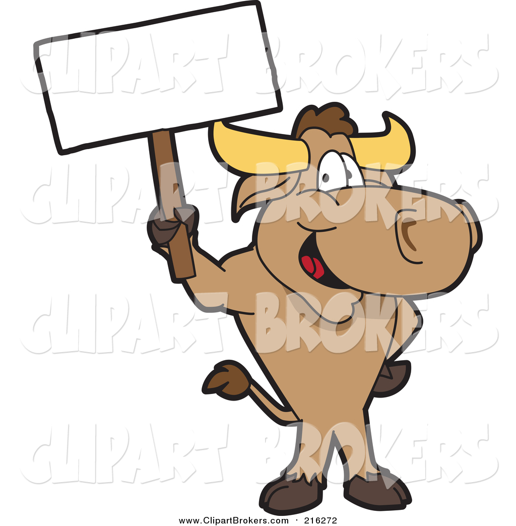 1024x1044 Cliprt Cartoon Of Happy Brown Bull Standingnd Holding