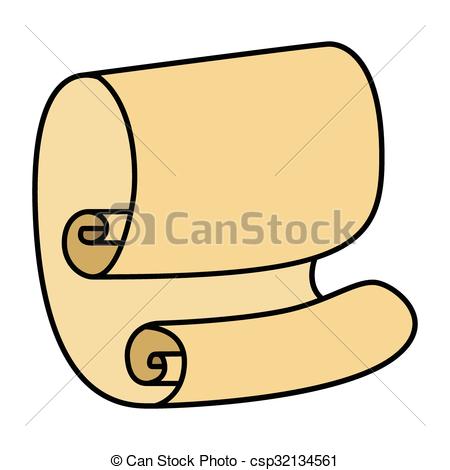 450x470 Paper Scroll Clipart Vector Isolated On White Background . Clip