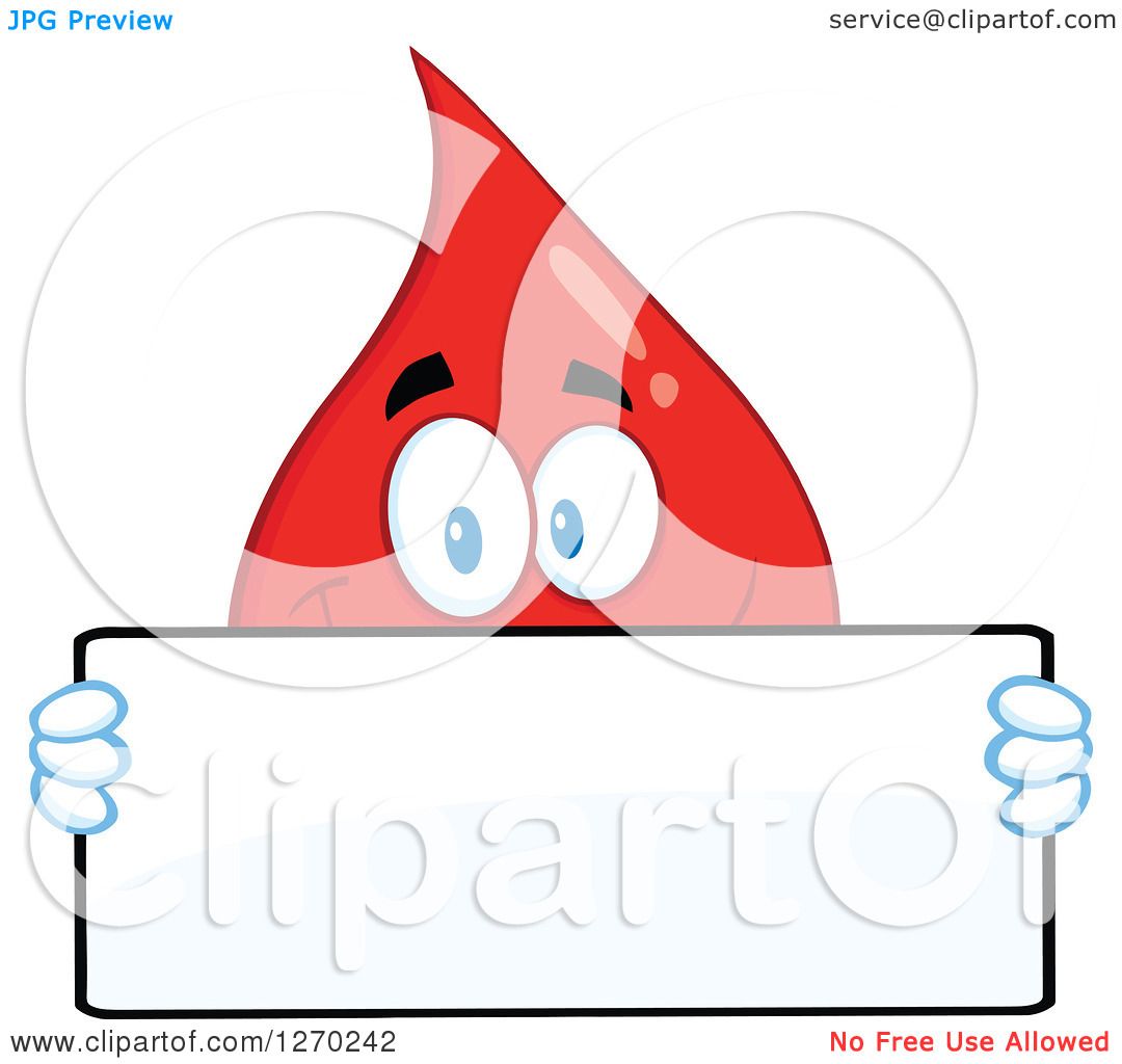 1080x1024 Clipart Of A Happy Blood Or Hot Water Drop Holding A Blank Sign