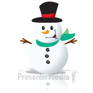 300x300 Winter Snowman Holding Blank Sign