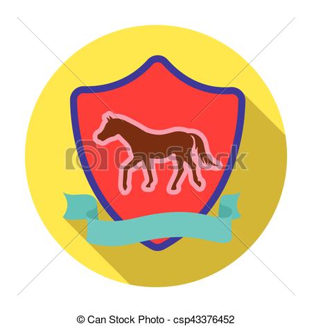 450x470 Equestrian Blaze Icon In Flat Style Isolated On White Clipart