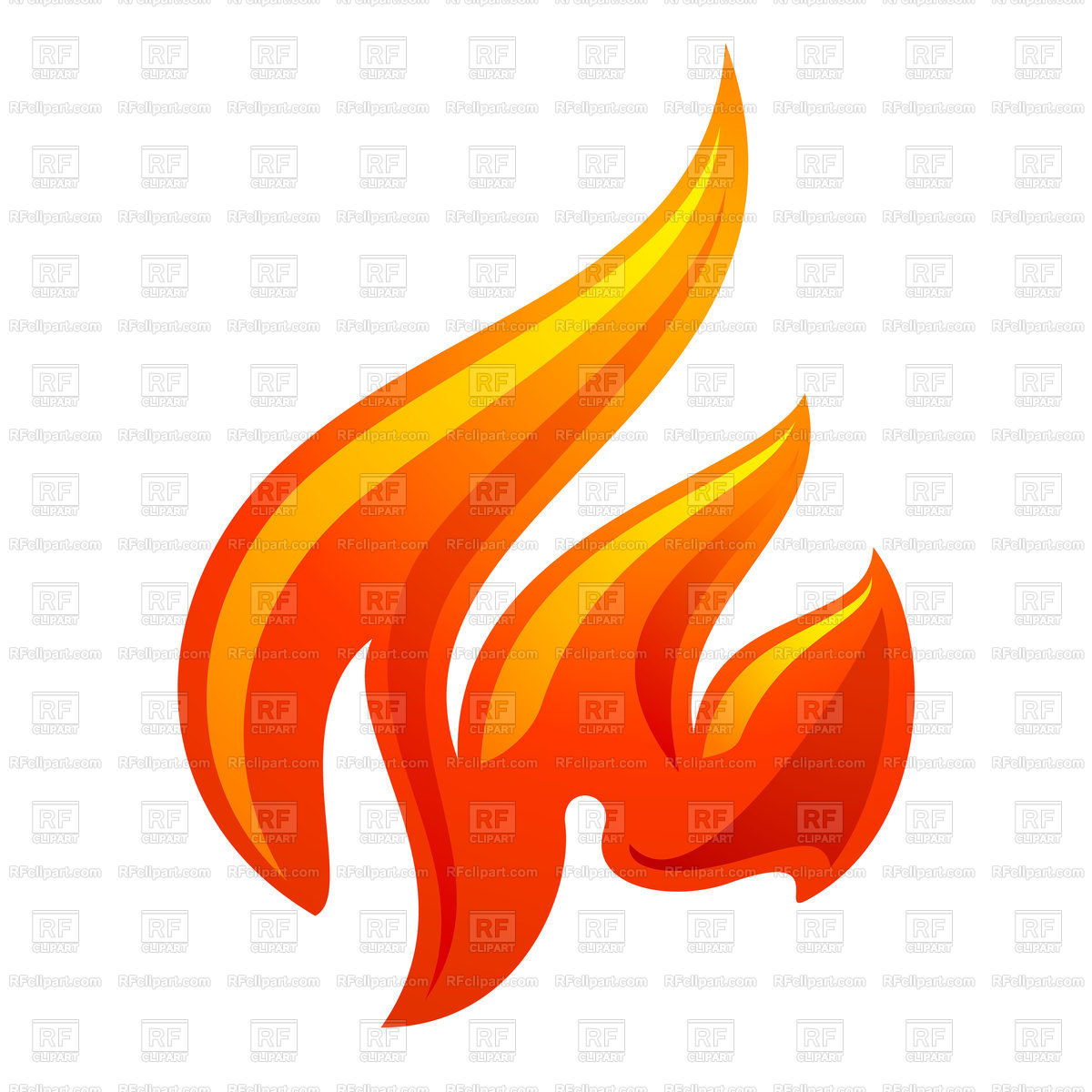 1200x1200 Fire Flame Color Icon On A White Background Royalty Free Vector