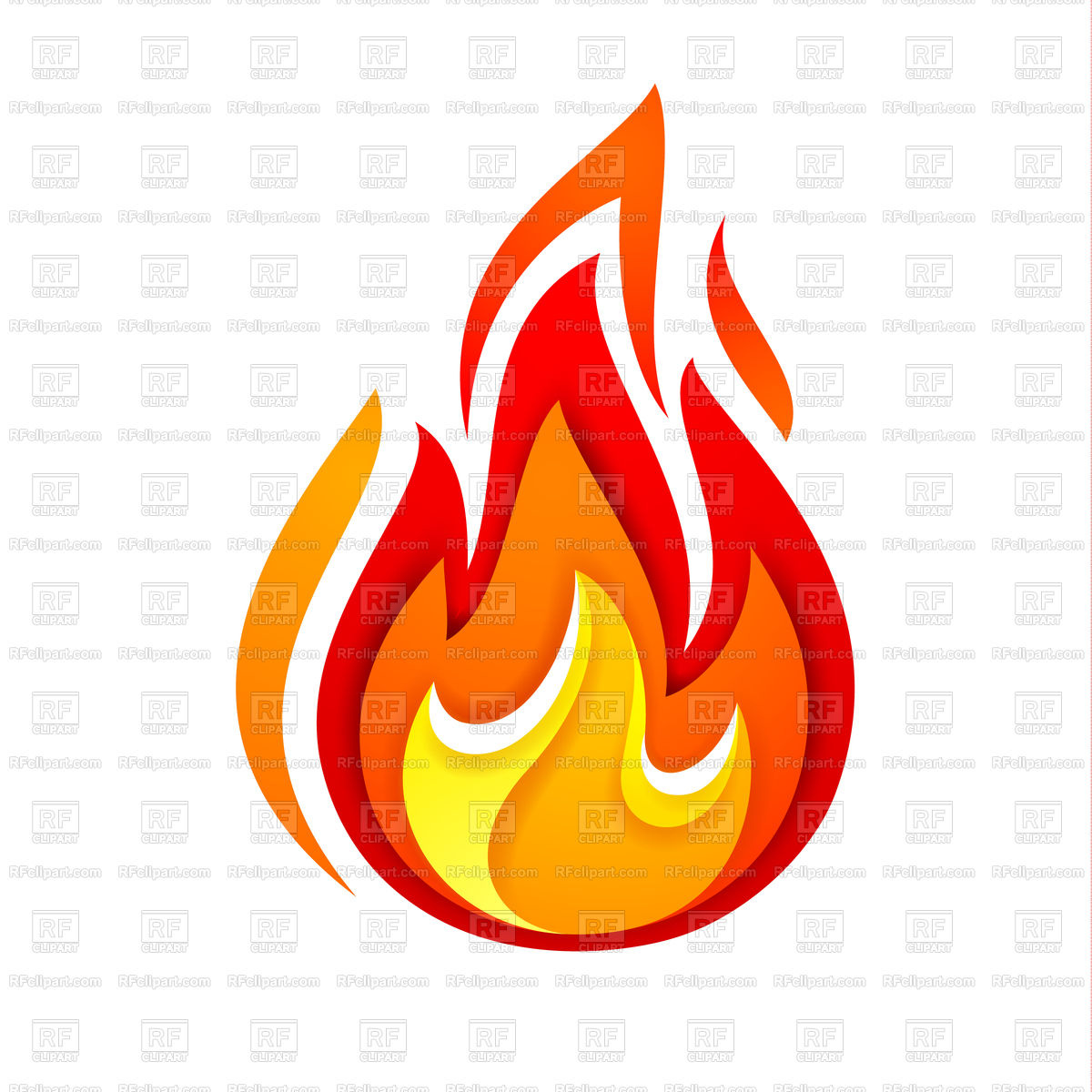 1200x1200 Fire Yellow And Red Icon Royalty Free Vector Clip Art Image