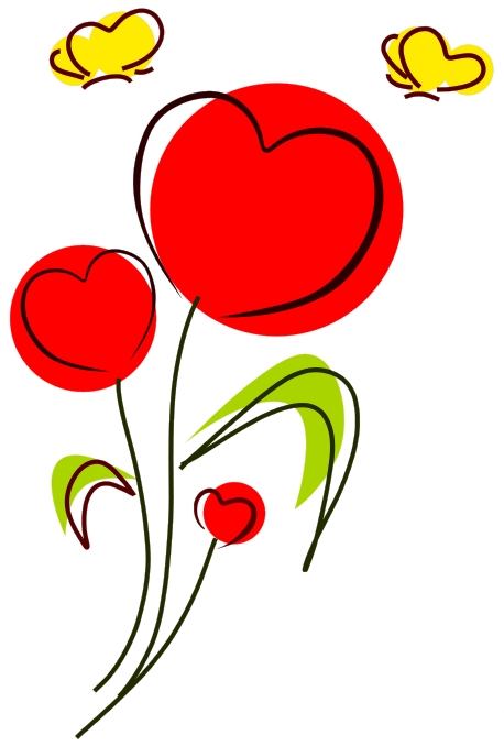 458x678 Clipart Hearts And Flowers