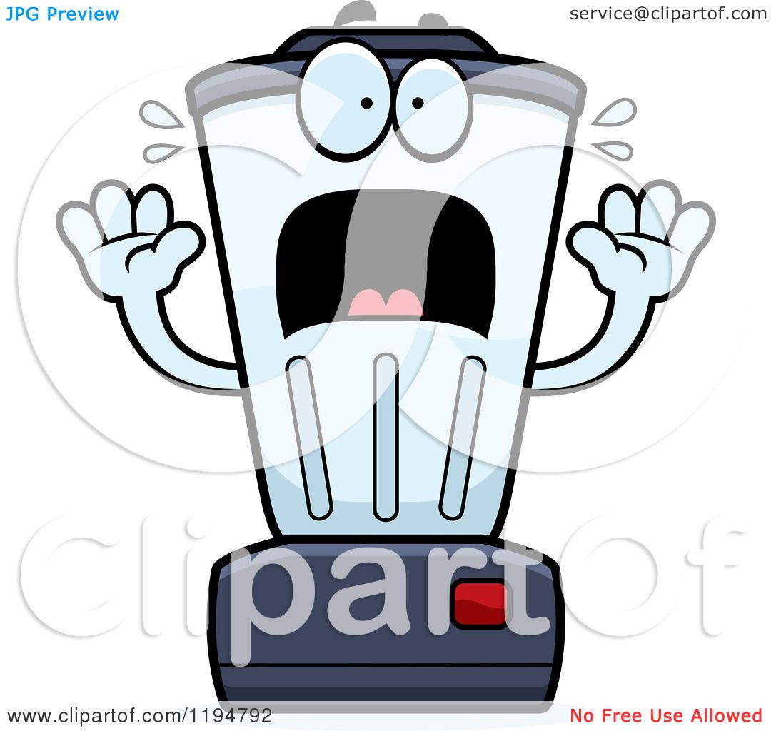 1080x1024 Cartoon Of A Scared Blender Mascot