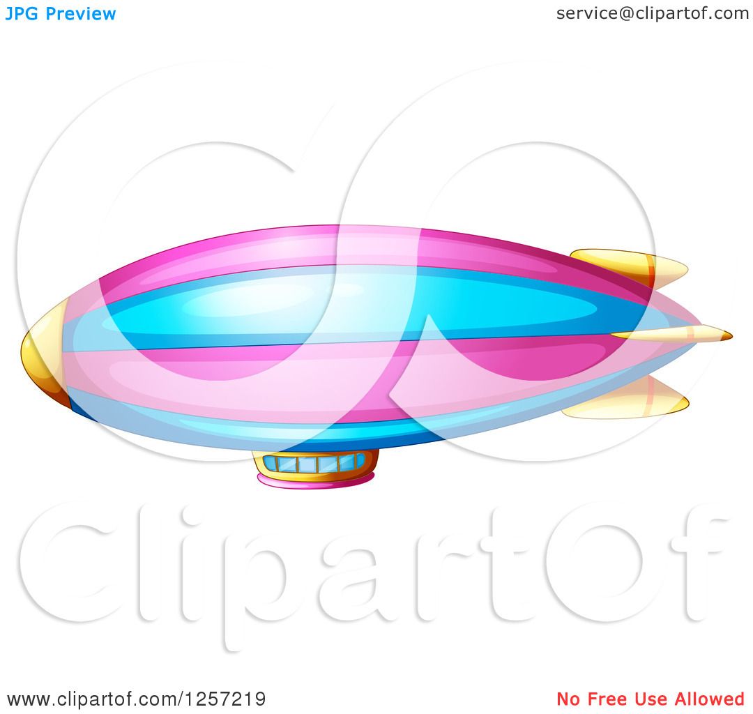 1080x1024 Cartoon Of A Pink And Blue Blimp