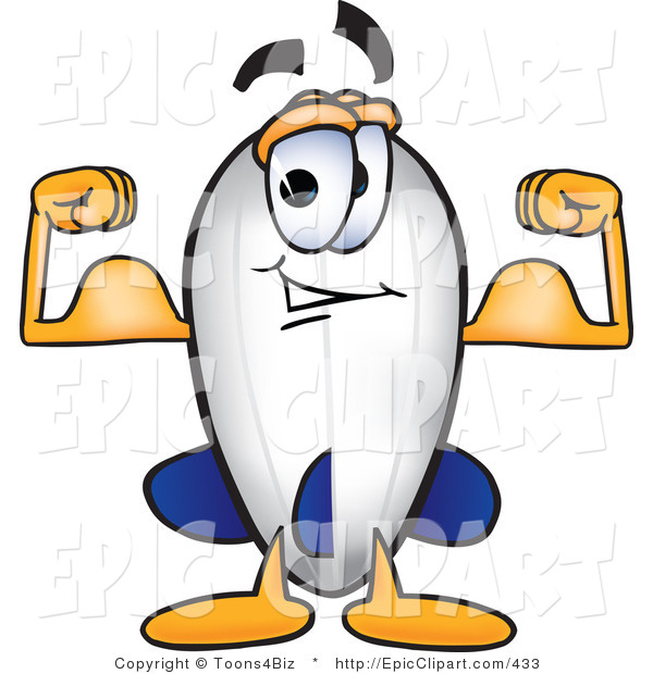 600x620 Clip Art Of A Blimp Flexing His Biceps By Toons4biz
