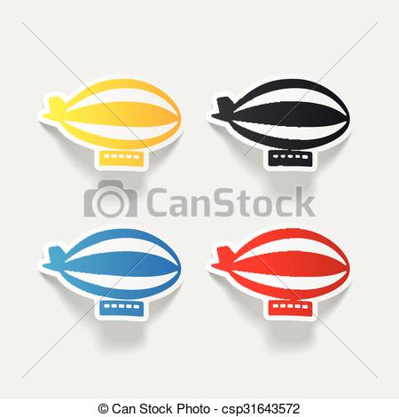 450x470 Realistic Design Element Airship Vectors Illustration