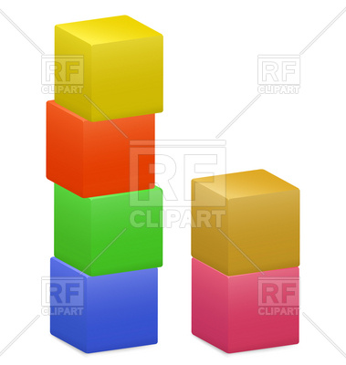 379x400 Colored Blocks And Bricks For Games Royalty Free Vector Clip Art