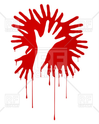321x400 Bloody Hands Silhouette Royalty Free Vector Clip Art Image