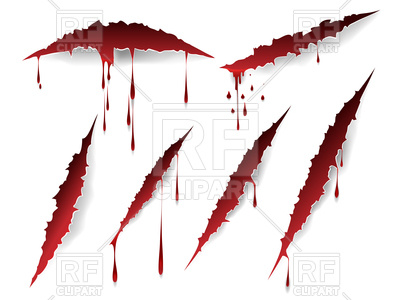 400x300 Bloody Scratches And Blood Drops Set On White Background Royalty