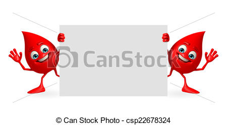 450x248 Blood Drop Character With Sign. Cartoon Character Of Blood Clip