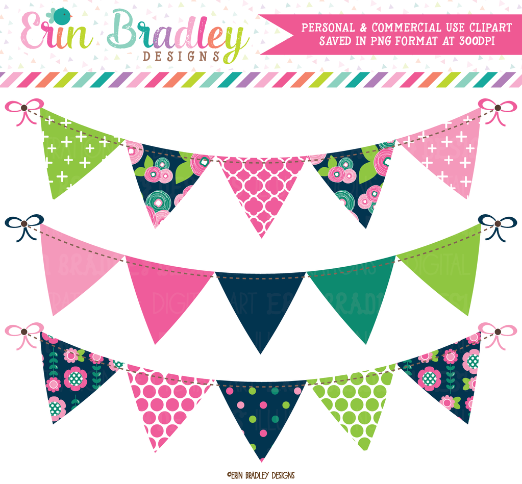 1023x949 Floral Bloom Bunting Banner Flag Clipart Erin Bradleyink