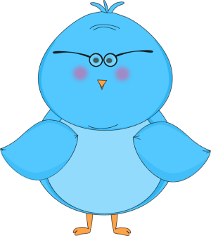 300x336 Blue Bird Wearing Glasses Clip Art
