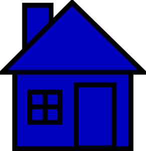 291x300 Blue House Clip Art