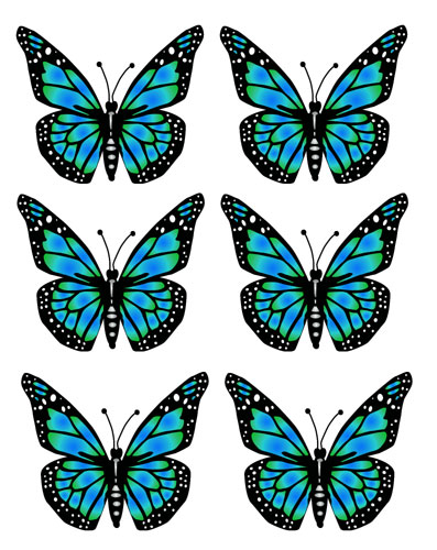 397x500 Butterfly Clipart Blue