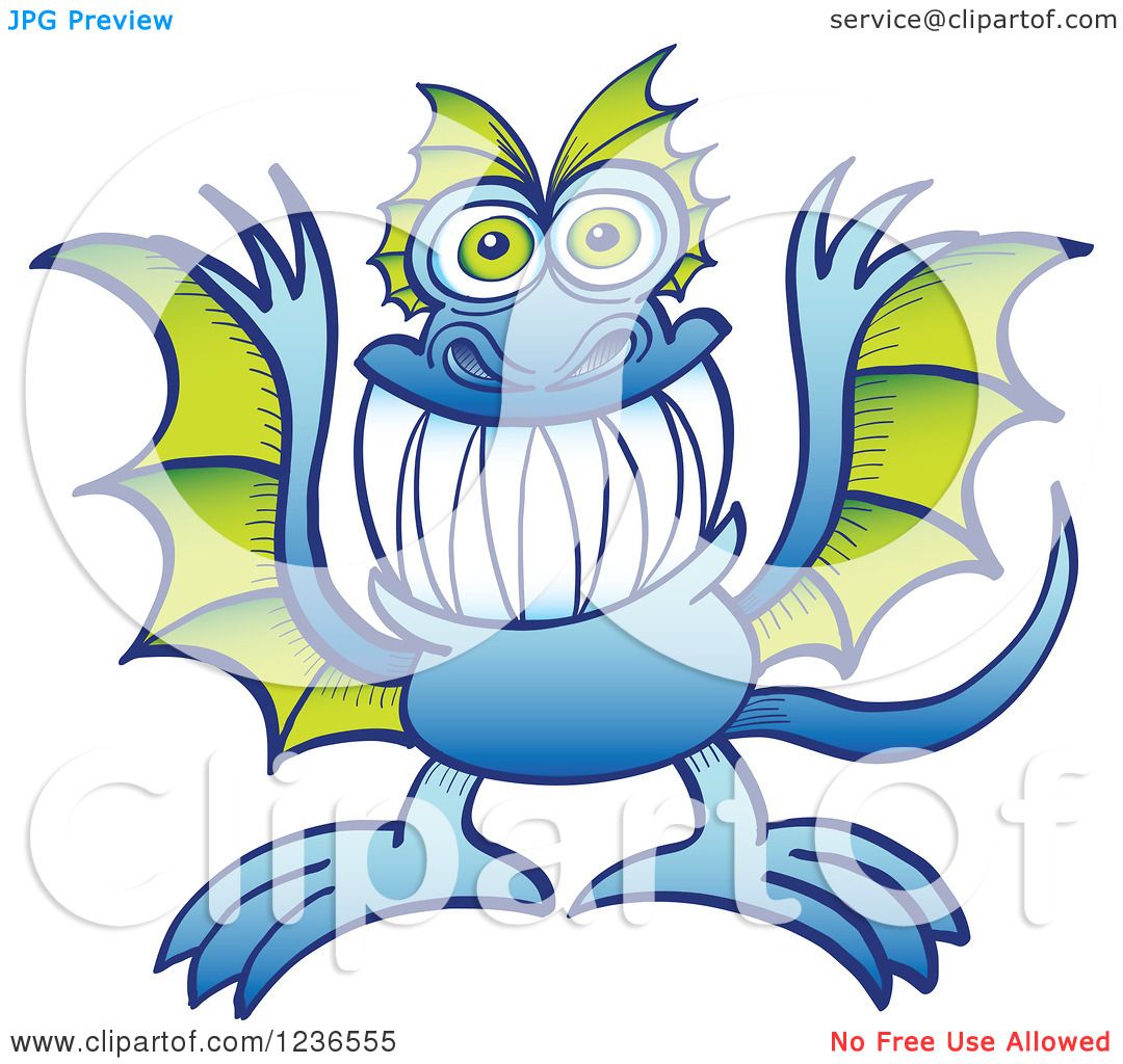 1080x1024 Clipart Of A Blue Dragon Monster With Green Wings