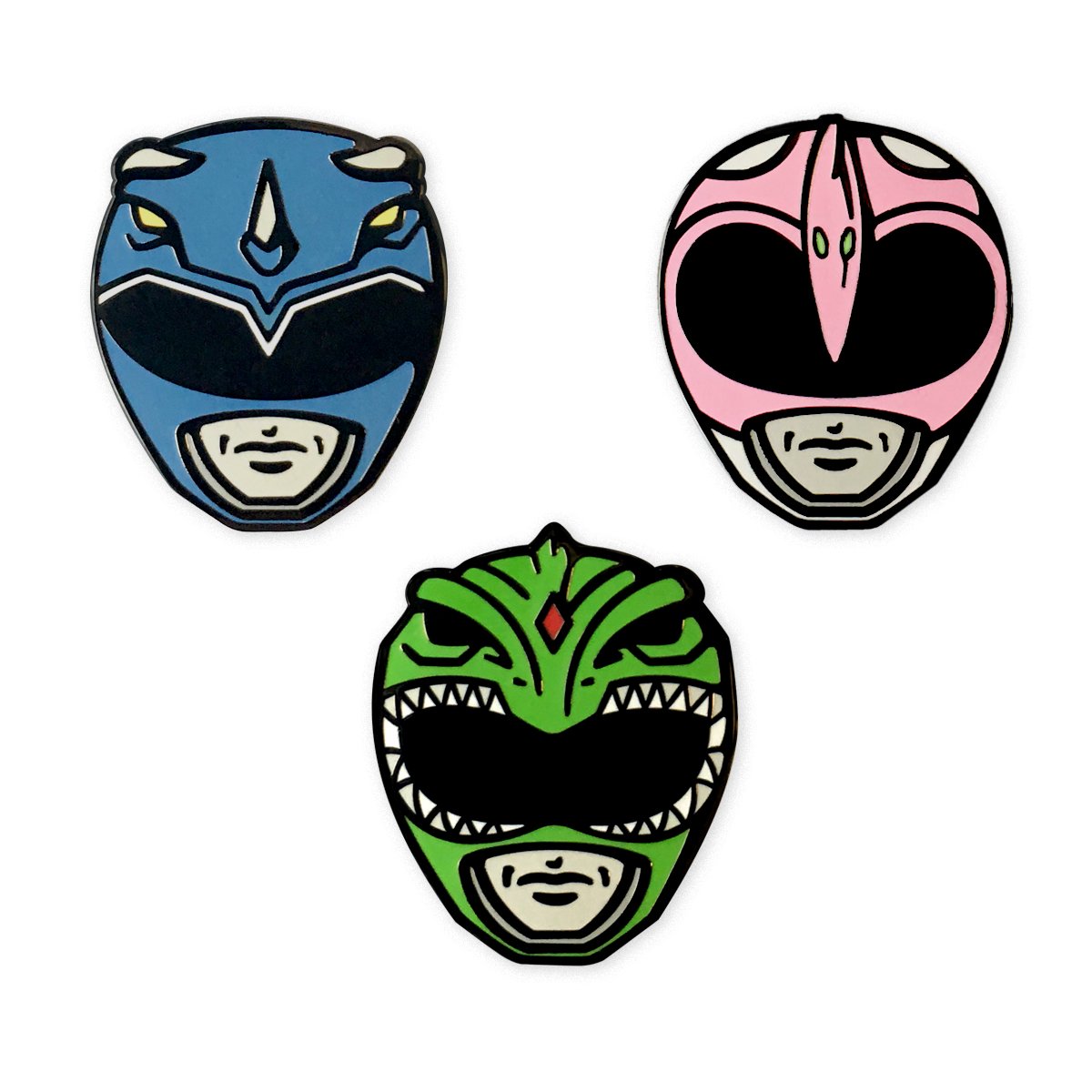 1200x1200 High Five Pins Bluegreenpink Power Ranger Pins 3 Pack