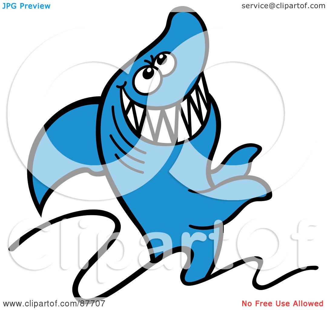 1080x1024 Royalty Free (Rf) Clipart Illustration Of A Happy Blue Shark
