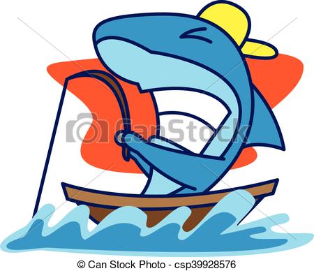 450x388 Shark Fishing Vector Art Illustration Vectors Illustration