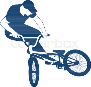 320x306 Tricks On Bicycle. Guy On Bike. Repent Of Bmx. Stock Vector
