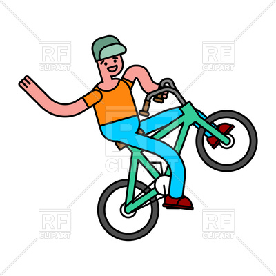 400x400 Tricks On Bicycle. Guy On Bike. Repent Of Bmx Royalty Free Vector