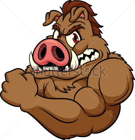 434x450 Cartoon Wild Boar Clip Art