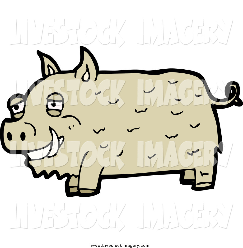1024x1044 Clip Art Of A Brown Boar Pig By Lineartestpilot