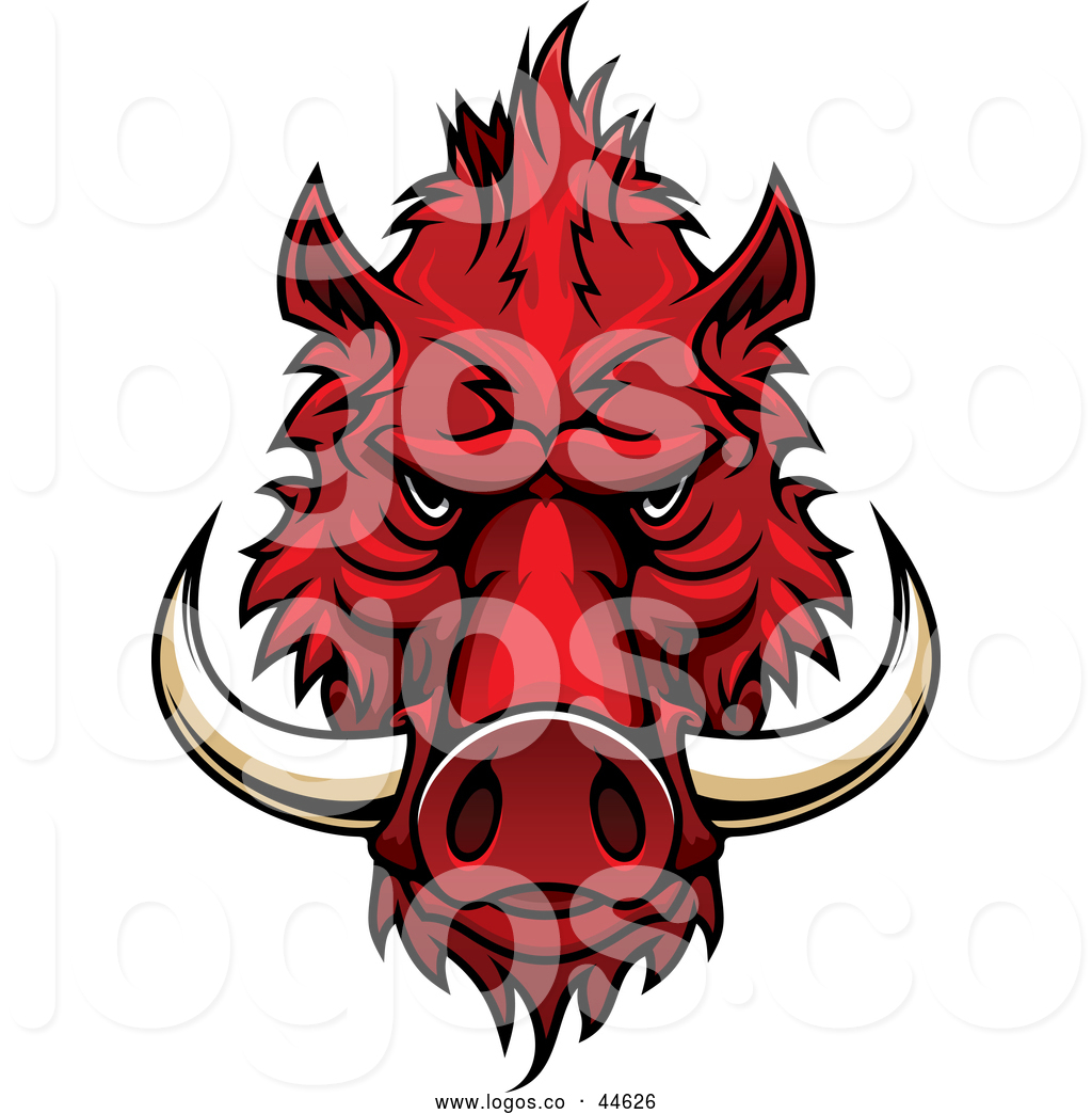 1024x1044 Logo Of A Fierce Red Boar Mascot By Vector Tradition Sm