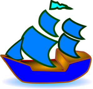 298x285 Blue Boat Clip Art