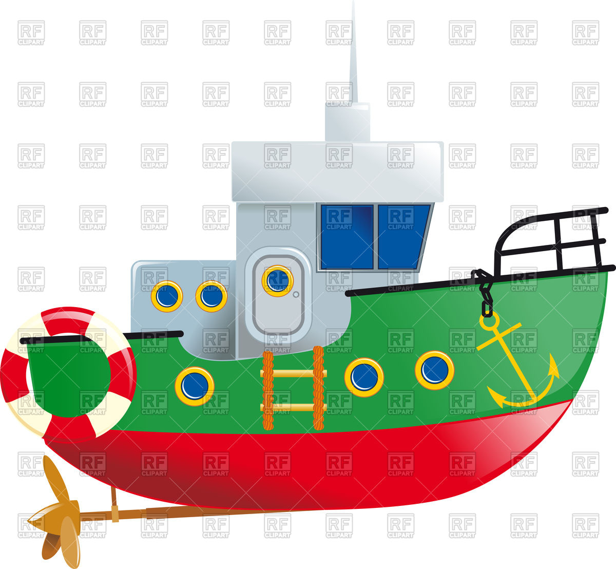1200x1108 Cartoon Small Boat With Lifeline And Screw Royalty Free Vector