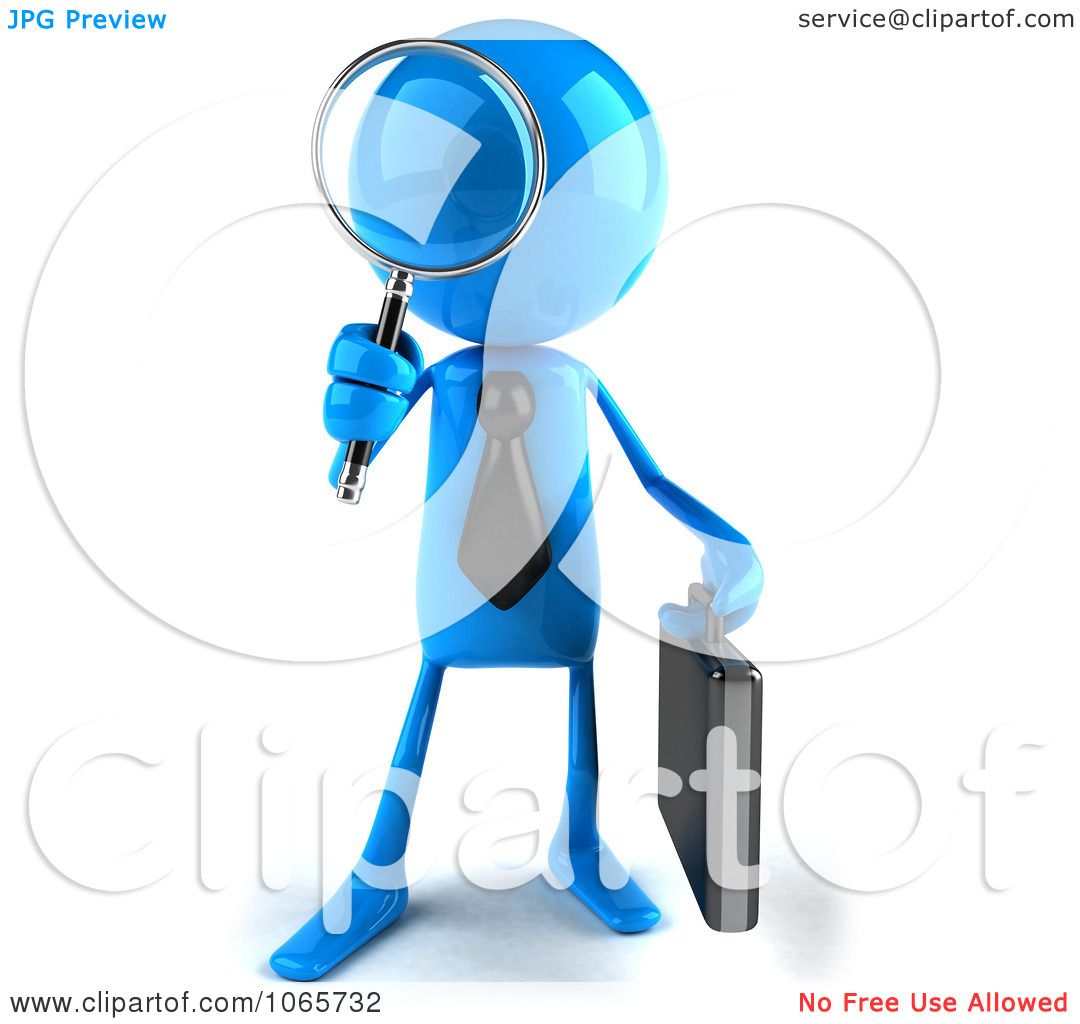 1080x1024 Clipart 3d Blue Bob Businessman Searching 1