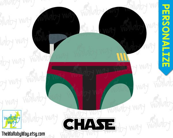 600x480 Boba Fett Mickey Head Star Wars Printable Iron On Transfer Or Use