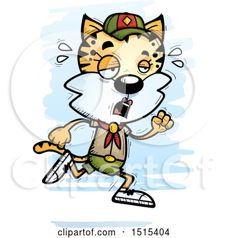 450x470 Clipart Of A Tired Running Female Bobcat Scout