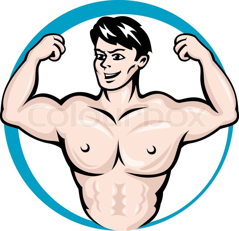 800x771 Bodybuilder Man With Muscles For Sports And Fitness Design Stock