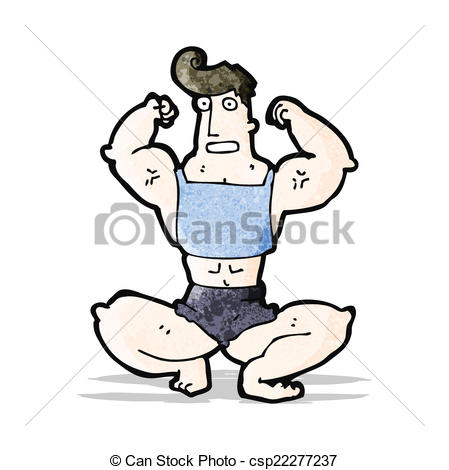 449x470 Cartoon Body Builder Posing Vectors