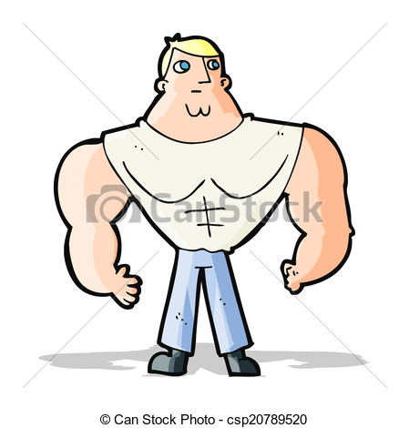 449x470 Cartoon Body Builder Vector Illustration