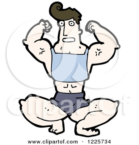 450x470 Clipart Of A Flexing Bodybuilder