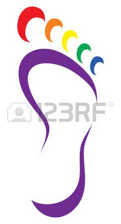 236x437 Footmark In Rainbow Colors. Vector Illustration On White