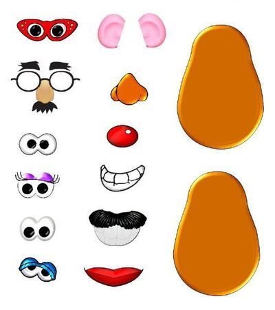 400x450 Mr Potato Head Parts Printables Clipart Numbers 0 10 Storytime